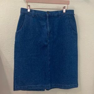 Vintage Lee Casuals Jean Skirt, Midi Denim Skirt, High Waisted Mom Skirt